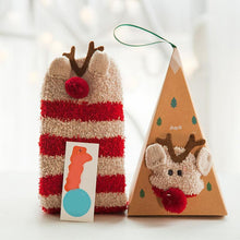 Last inn bildet i Galleri-visningsprogrammet, Varme og myke korall-fleece sokker med juletema og gaveeske (4 Par)
