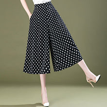 Last inn bildet i Galleri-visningsprogrammet, Svarte polkaprikkede chiffon-culottes

