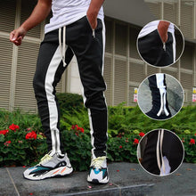 Last inn bildet i Galleri-visningsprogrammet, Sidestripe Glidelås Lomme Skinny Joggebukse
