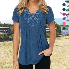 Last inn bildet i Galleri-visningsprogrammet, T-shirt coupe slim en dentelle à col en V

