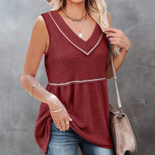 Last inn bildet i Galleri-visningsprogrammet, V-hals ensfarget ermeløs tank topp
