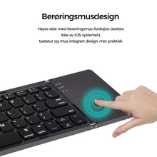 Last inn bildet i Galleri-visningsprogrammet, Trådløst sammenleggbart tastatur med pekeplate
