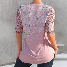 Last inn bildet i Galleri-visningsprogrammet, Blomstret bluse med blondeermer

