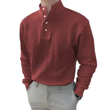 Last inn bildet i Galleri-visningsprogrammet, Herren Stehkragen und langen Ärmeln Poloshirt
