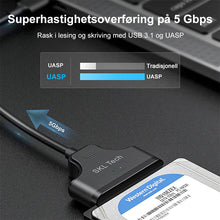 Last inn bildet i Galleri-visningsprogrammet, USB3.0 -Type C til Sata 2,5 tommers harddiskadapter

