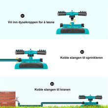 Last inn bildet i Galleri-visningsprogrammet, 360 graders automatisk roterende sprinkler

