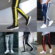 Last inn bildet i Galleri-visningsprogrammet, Sidestripe Glidelås Lomme Skinny Joggebukse

