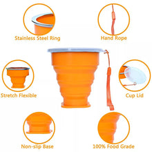 Last inn bildet i Galleri-visningsprogrammet, Saker Silikon Folding Camping Cup med lokk

