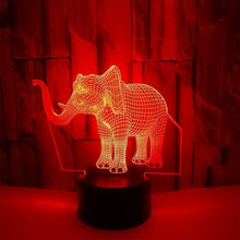 Last inn bildet i Galleri-visningsprogrammet, Elefant 3D Illusjonslampe
