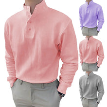 Last inn bildet i Galleri-visningsprogrammet, Herren Stehkragen und langen Ärmeln Poloshirt
