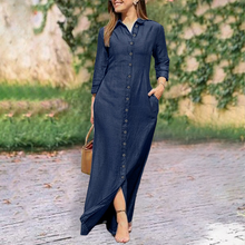 Last inn bildet i Galleri-visningsprogrammet, Denim kjole med knapper
