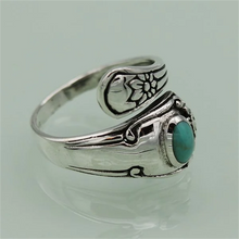 Last inn bildet i Galleri-visningsprogrammet, Turkis skje vintage ring

