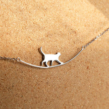 Last inn bildet i Galleri-visningsprogrammet, Søt Walking Cat Clavicle Chain Halskjede
