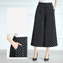 Last inn bildet i Galleri-visningsprogrammet, Svarte polkaprikkede chiffon-culottes
