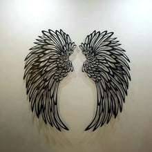 Last inn bildet i Galleri-visningsprogrammet, Black Angel Wings Metal Wings Veggkunst med LED-lys
