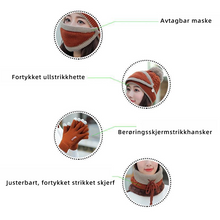 Last inn bildet i Galleri-visningsprogrammet, Vintersett for Kvinner inkludert maske, lue, hansker og hals
