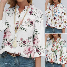 Last inn bildet i Galleri-visningsprogrammet, Halv-ermet bluse med blomstertrykk
